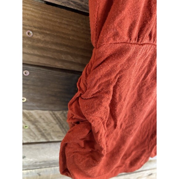 Cato Women's Sz M Dark Orange Sleeveless Ruched Sides Top - Picture 5 of 11